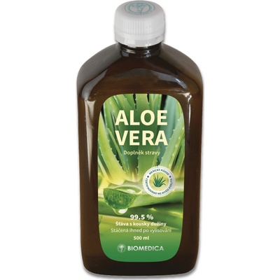 Biomedica Aloe Vera 99 55% přírodní šťáva s kousky dužiny doplněk stravy 0,5 l