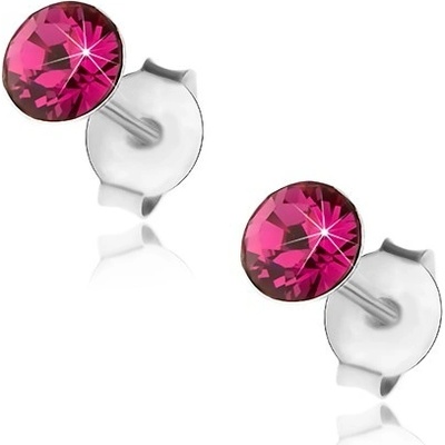 Šperky eshop kulatý fuchsiový krystal Swarovski I40.24