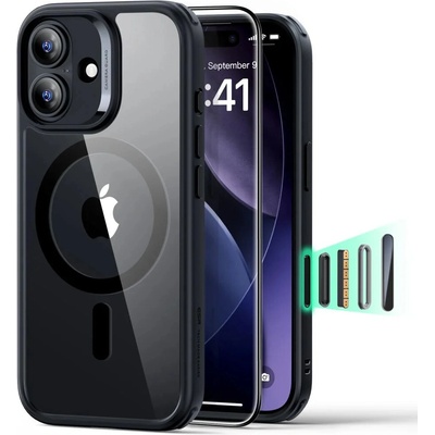 ESR Classic Hybrid MagSafe + Tvrzené sklo iPhone 17 - Čirá/černá – Zboží Živě