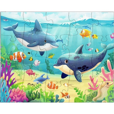 PokojovaDekorace.cz Delfíni pod mořem 25 x 20 cm 20 dílků