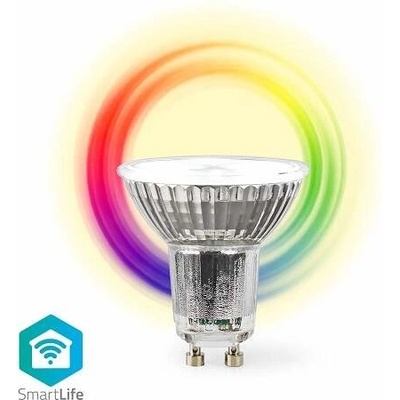 Nedis Wi-Fi chytrá LED žárovka/ GU10/ PAR16/ 4,9W/ 230V/ 345lm/ teplá až studená bílá/ 2700 6500K/ RGB/ bílá