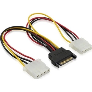 BlackBird Захранващ кабел Molex 4 пина мъжки към SATA 15 пина женски + 4 пина женски BH1503 (BH1503)