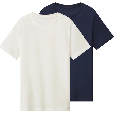 Esmara Kids chlapecké triko 2 kusy bílá / navy modrá – Zboží Mobilmania