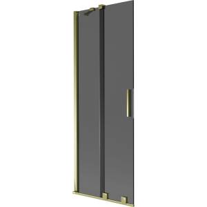 Mexen Velar душекран с две плъзгащи се крила 75 x 150 см, графит, злато - 896-075-000-41-50 (896-075-000-41-50)