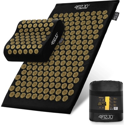 4FIZJO Ergo Akupresúrna podložka s vankúšom 68x42 - čierno zlatá