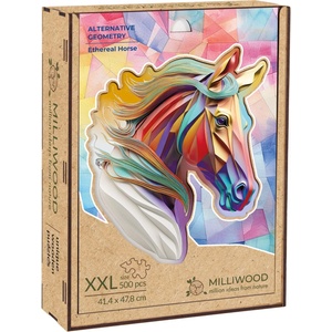 Milliwood Дървен пъзел Milliwood от 500 части - Вълшебен кон (размер XXL) (XXL-EtherealHorse-5048)