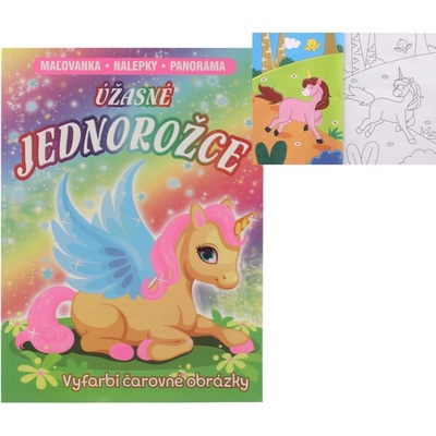 Úžasné jednorožce Maľovanka nálepky panoráma
