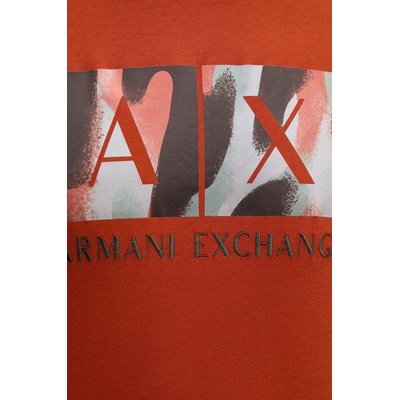 Памучна тениска Armani Exchange в оранжево с принт 6DZTHF ZJH4Z (6DZTHF.ZJH4Z)