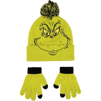 Cerdá Sada čepice a rukavice žlutá Grinch