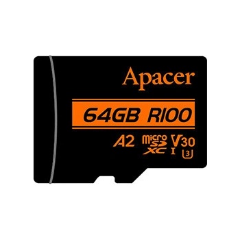 Apacer pamäťová karta V30 A2 64GB micro SDXC AP64GMCSX10U8-R
