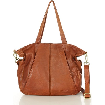 Mazzini Marco Mäkká kožená shopper taška camel vs116b hnedá