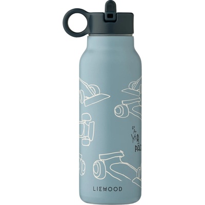 LIEWOOD Детска термо бутилка Liewood Kid's Falk Water Bottle 350 Insulated bottle - Race Cars / Beach Blue - размер 350 ml (533-2529-0411)