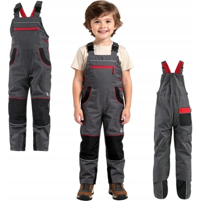 zahradníky CXS PHOENIX CASPER dětské šedé s černými a červenými doplňky