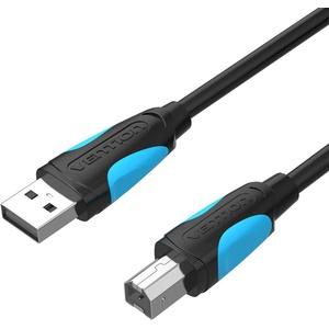 Vention USB-A 2.0 - USB-B 2.0 (черен, с усилвател на сигнала), 5 м, кабел