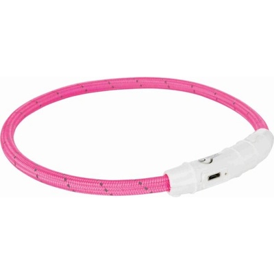 TRIXIE Светещ USB нашийник - за кучета, розов, 35 см
