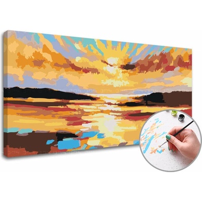 Maľovanie podľa čísel WEST SLNKA | nízka náročnosť - 80x40 cm - natiahnuté plátno na ráme