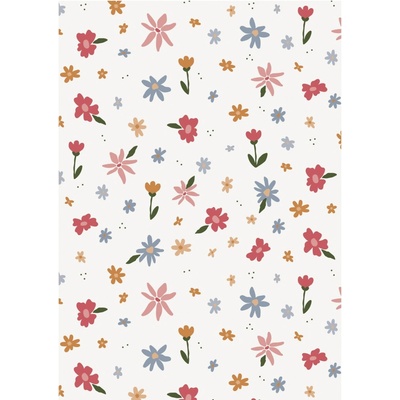 Ib Laursen Balicí papír Flower meadow – 5 m, růžová barva, multi barva