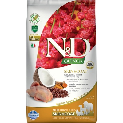N&D Quinoa Dog Adult Skin & Coat Grain Free Quail & Coconut 4 x 2,5 kg
