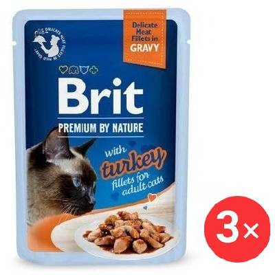 Brit Premium by Nature Cat Delicate Fillets in Gravy with Turkey 3× 85 g