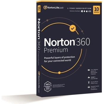 NORTON 360 PREMIUM 75GB +VPN 1 lic. 10 lic. 1 rok