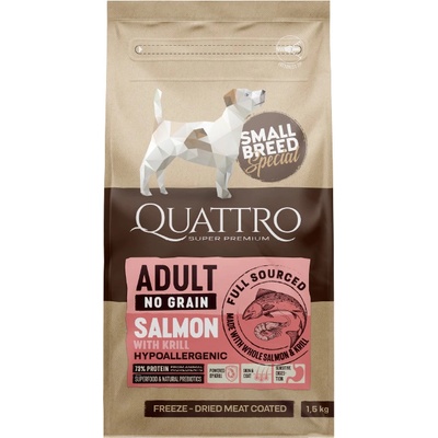 Quattro Adult SB bez obilovin s Lososem a Krillem 1,5 kg