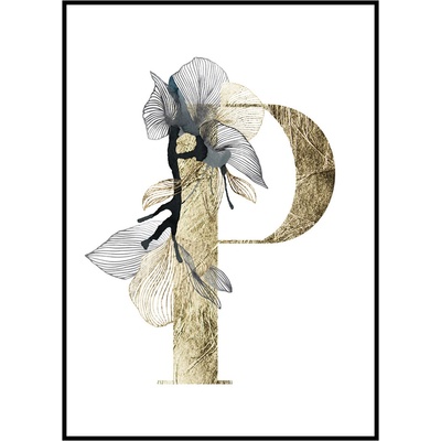 Jen tak z lásky Plakát První písmeno jména - zlatá Rozměr plakátu: 30 x 40 cm, Materiál plakátu: 200 g papír, Pozadí: Bílá, Písmeno: P