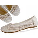 Balerínky krémové čipkované ľahké ažurové ecru