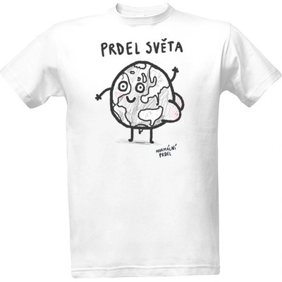 Tričko s potiskem Prdel světa pánské bílá