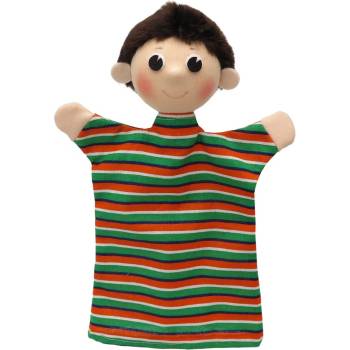 Image 1 of Moravská ústředna Brno Кукла за театър Moravska ustredna Brno - Момче с раирана дрешка, 26 cm (22896A)