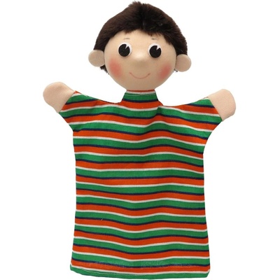 Moravská ústředna Brno Кукла за театър Moravska ustredna Brno - Момче с раирана дрешка, 26 cm (22896A)