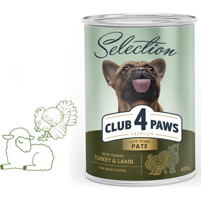 Club 4 Paws Premium Selection Adult s morčacím a jahňacím mäsom 400 g