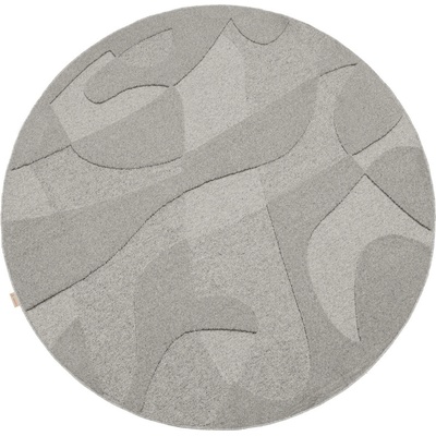 Agnella Сив вълнен кръгъл килим ø 120 cm Morphic Botanica - Agnella (5901760413886)