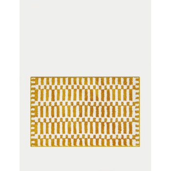 Marks & Spencer Бързосъхнеща баня постелка от памучна смес с геометричен мотив Marks & Spencer жълта Marks & Spencer | Zhalt | Home | 1SIZE