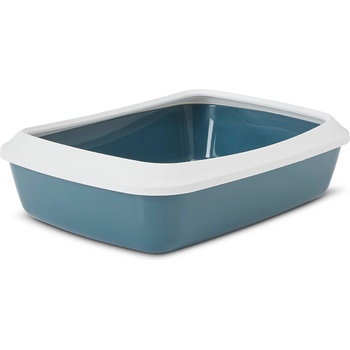 SAVIC Iriz - Kотешка тоалетна с борд против изсипване , 50x37x14см с борд, бяло/син камък