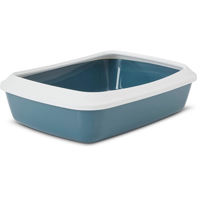 SAVIC Iriz - Kотешка тоалетна с борд против изсипване , 50x37x14см с борд, бяло/син камък