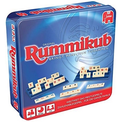 Jumbo Games Original Rummikub in a metal tin - the classic board game - for adults and children aged 7 and over, 3973 - JUM03973