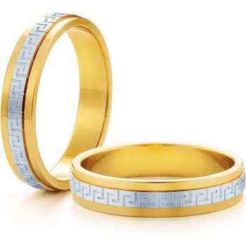 Image 1 of SAVICKI Сватбени халки: двуцветно злато, плоски. 4 мм