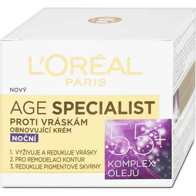 L'Oréal Age Specialist noční krém proti vráskám 55+ 50 ml