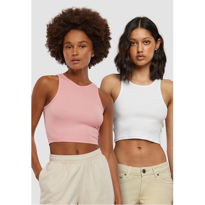 Urban Classics 2 Броя Дамски Потници Ladies Cropped Rib Top 2-Pack lemonadepink+white XXLUB-TB1498A-14069 - Камуфлаж, размер XL
