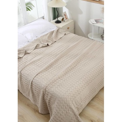 Takoy Přehoz na postel 200x230 vaflové piké béžové-HT-00194 | 200 x 230 cm