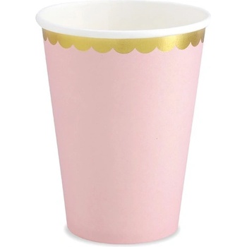 Party Deco Парти Чаши в Светло Розово - (1 пакет / 6 бр. )