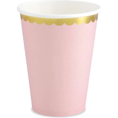 Party Deco Парти Чаши в Светло Розово - (1 пакет / 6 бр. )