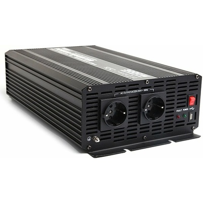 Carspa CAR3KU-12 12V/230V+USB 3000W, modifikovaný sínus