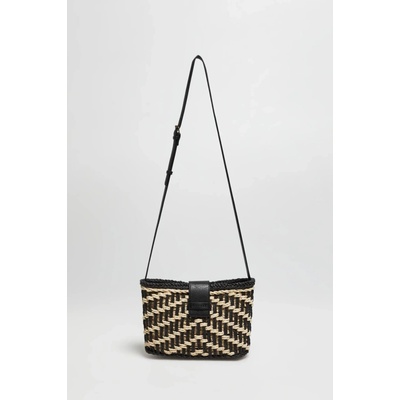 Marisse Black Straw Handbag čierna krémová UNIV Marisse