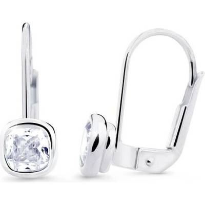 Cutie Jewellery Náušnice visací bílé zlato se zirkony Z8029BKL