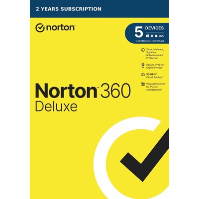Symantec NORTON 360 DELUXE 50GB +VPN 1 lic. 5 lic. 24 mes.