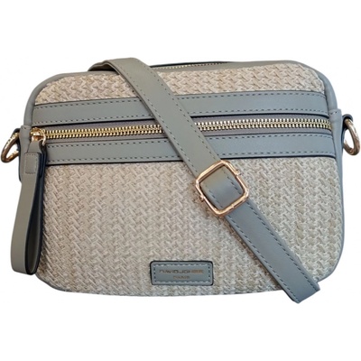 David Jones trendy crossbody kabelka s přírodním vzorem CM 7538 elephant grey šedá