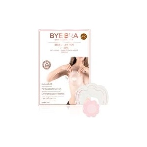 BYE BRA Невидим сутиен с КОПРИНЕНИ покривала за зърна - Velikost: F/H (P10184)