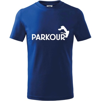 Parkour salto tričko detské kráľovská modrá