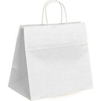 Papírová taška bílá Takeaway Twister 320x220x270 mm s krouceným uchem